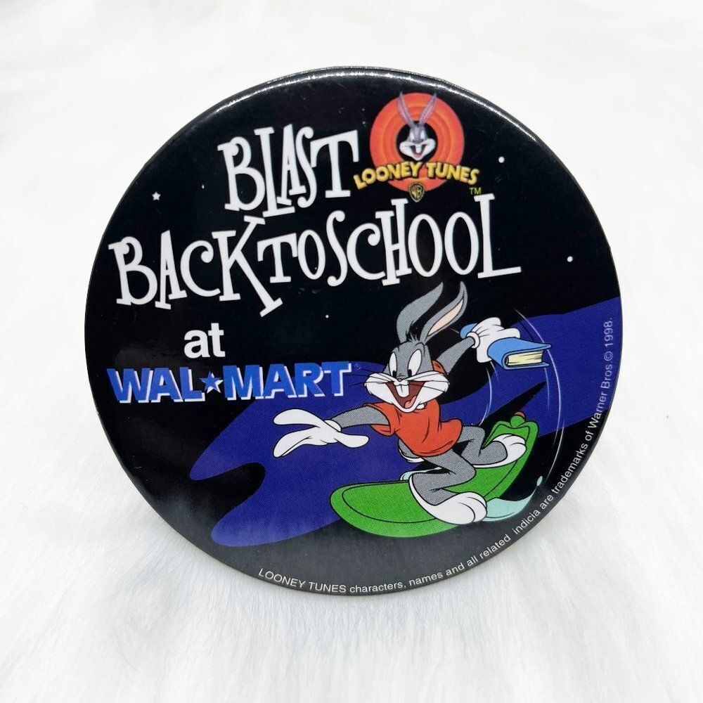 🔮5/$25 Vintage Looney Tunes Bugs Bunny Back to School Pin